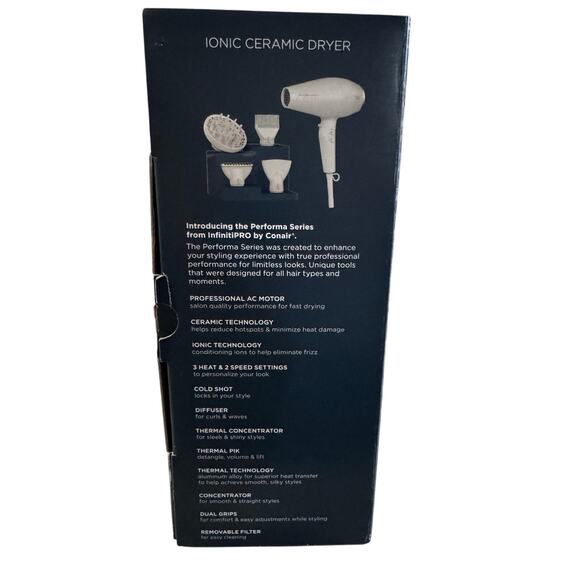 INFINITIPRO by CONAIR Performa Series Ionic Ceramic Hair Dryer open box - Picture 3 of 4